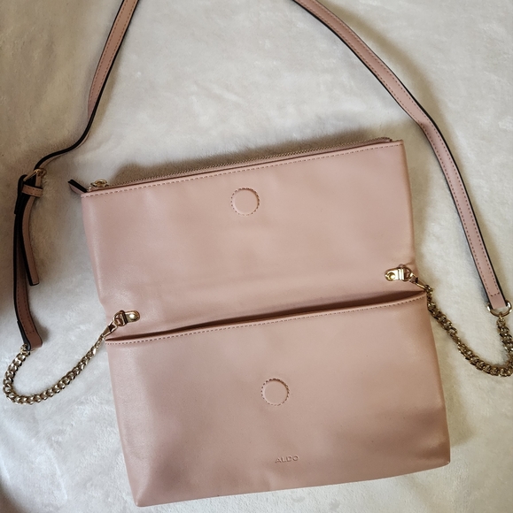 Aldo clutch/ crossbody purse (pink with silver and black beads) - Picture 3 of 5